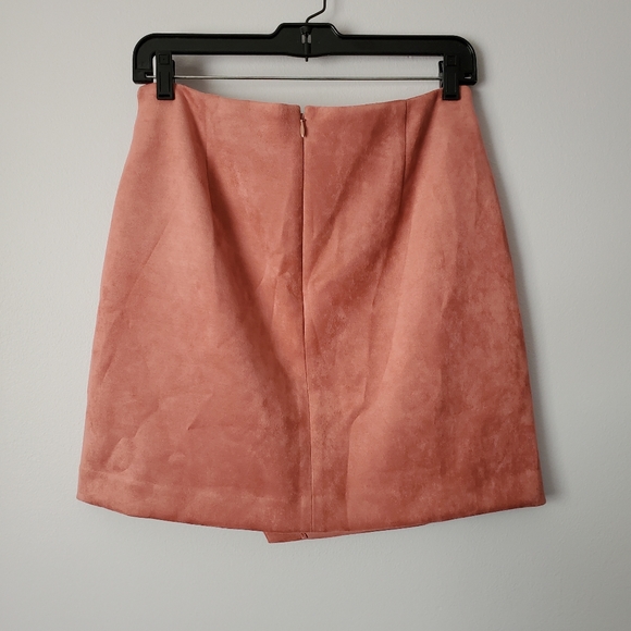 Loft Rose Faux Suede Wrap Skirt Tie Waist - Picture 6 of 11